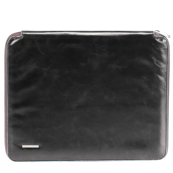 Piquadro Astuccio quadrato blu per scrittura A4 in pelle 27 cm