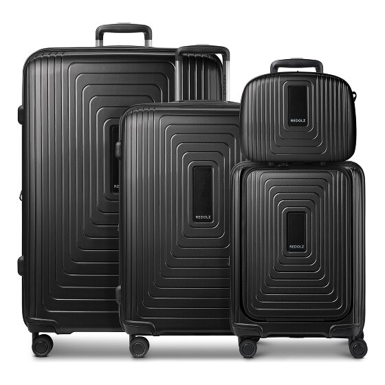 Redolz Set di valigie a 4 ruote Essentials14 Beautycase 4pcs con scomparto per laptop pieghevole ad espansione