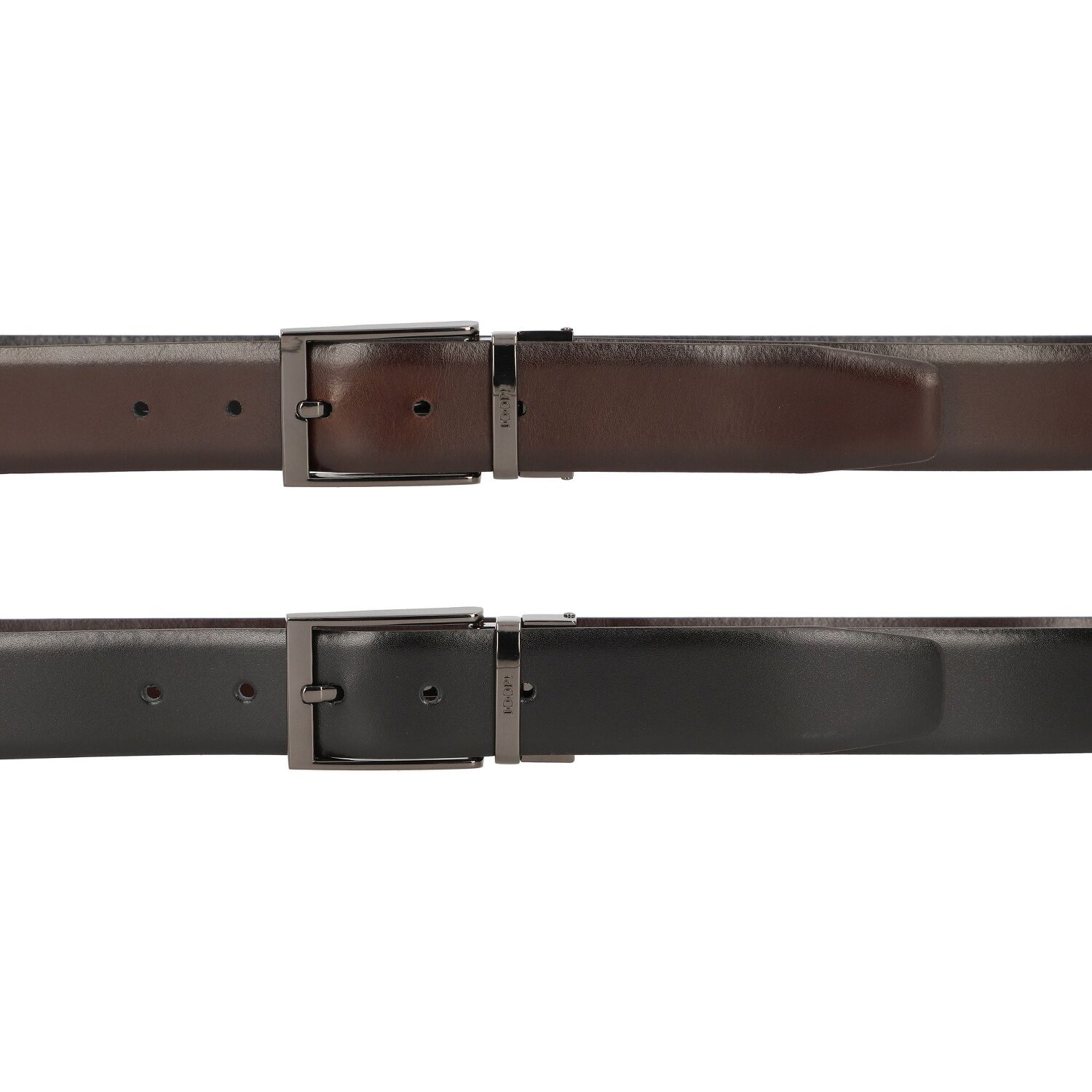 Cintura Joop! In Pelle Reversibile: Nero E Marrone, Fibbia Antracite, Regalo Uomo