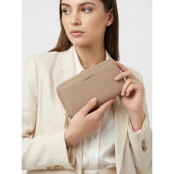 Lazarotti Bologna Leather XL Portafoglio con doppia zip in pelle RFID 20 cm