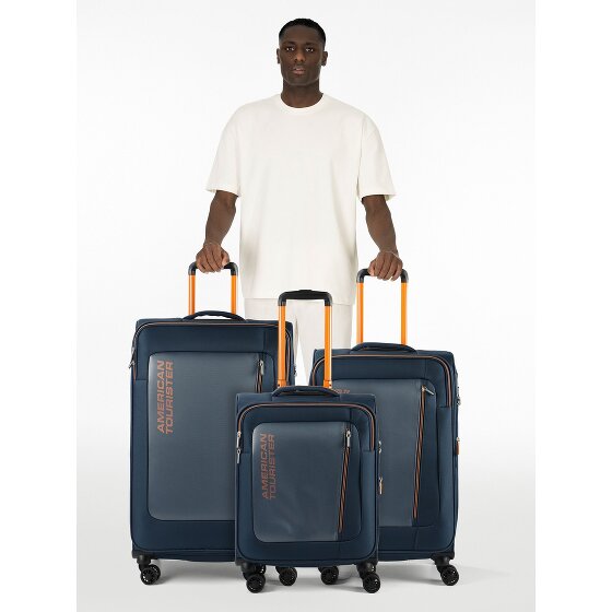 American Tourister Aktivus 4 ruote Set di valigie 3 pezzi con piega di espansione