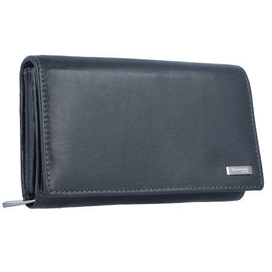 Greenland Nature Portafoglio in nappa nera RFID 16 cm