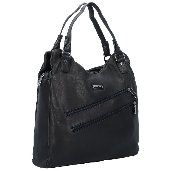 Greenland Nature Borsa a tracolla in pelle nappa nera 38 cm