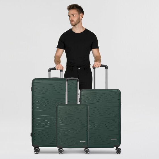 Franky Dallas 3.0 Set di valigie a 4 ruote 3 pezzi con pieghe elastiche
