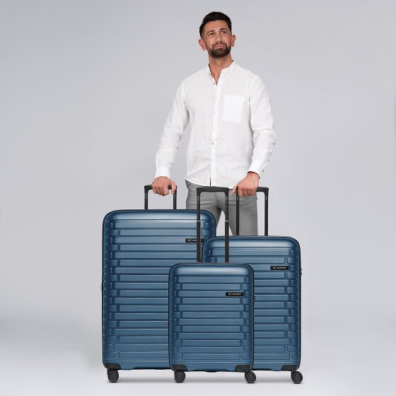 Pactastic Collection 04 THE THREE SET + 4 ruote Set di valigie 3 pezzi con piega di espansione