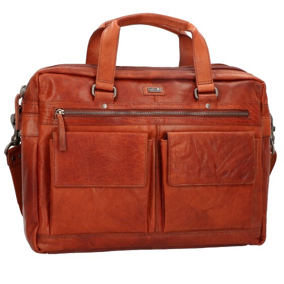 Spikes & Sparrow Cartella in pelle con scomparto per laptop da 41 cm