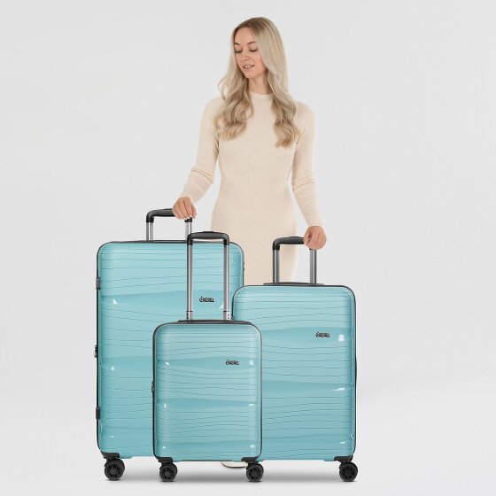 d&n Travel Line 4300-Plus 4 ruote Set di valigie 3 pezzi con piega di espansione