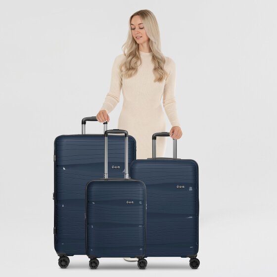 d&n Travel Line 4300-Plus 4 ruote Set di valigie 3 pezzi con piega di espansione