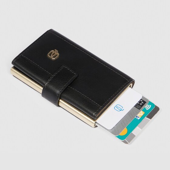 Piquadro Circle Custodia per carta di credito Protezione RFID Vera Pelle 6.5 cm