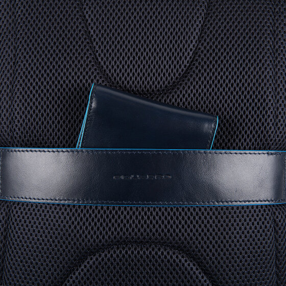Piquadro Zaino blu quadrato Revamp RFID in pelle 42 cm Scomparto per laptop