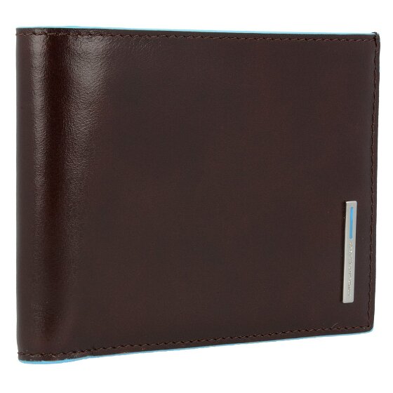 Piquadro Portacarte di credito quadrato blu in pelle 12,5 cm