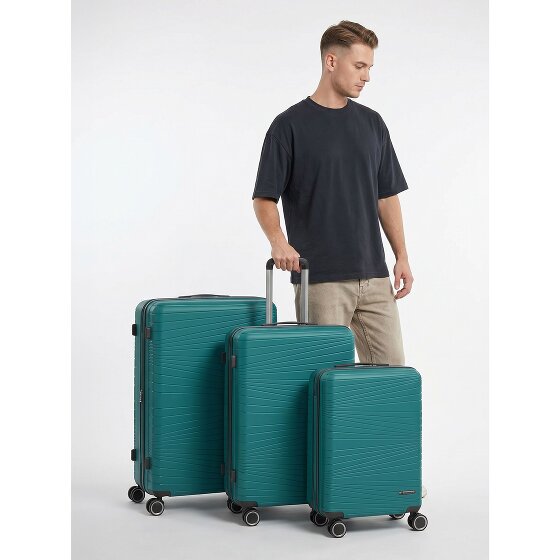 Franky Dallas 3.0 Set di valigie a 4 ruote 3 pezzi con pieghe elastiche