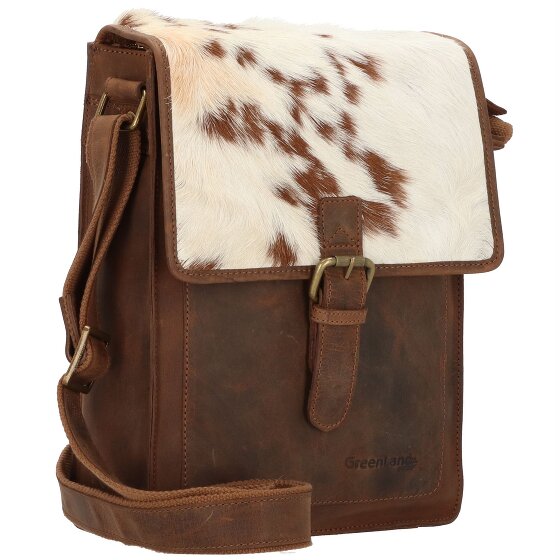 Greenland Nature Borsa a tracolla in pelle naturale combinata 25 cm