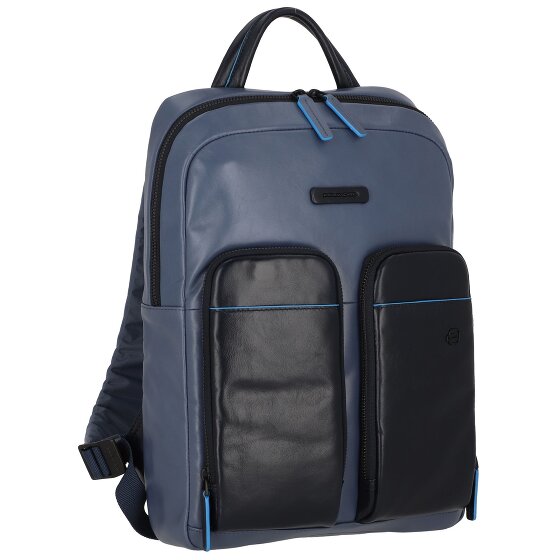 Piquadro Zaino blu quadrato Revamp RFID in pelle 42 cm Scomparto per laptop