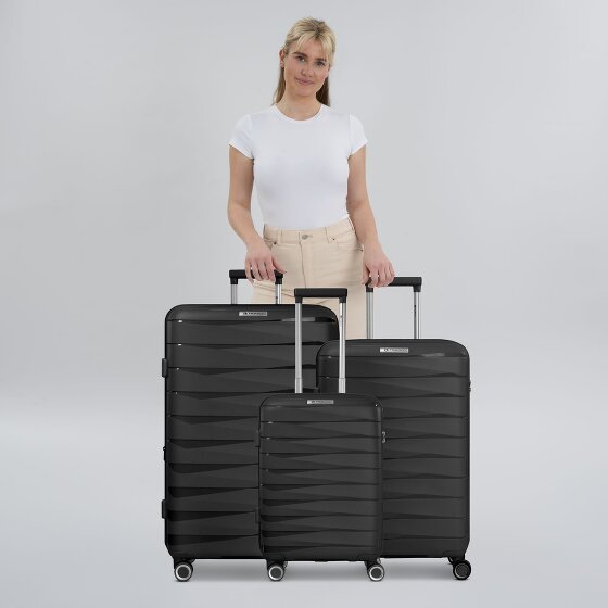 Franky London 4 ruote Set di valigie 3 pezzi con piega di espansione