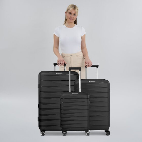Franky London 4 ruote Set di valigie 3 pezzi con piega di espansione