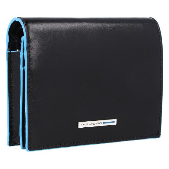 Piquadro Portafoglio quadrato blu in pelle 11 cm