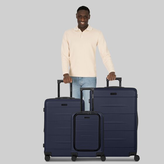 Police London 4 ruote Set di valigie 3 pezzi con piega di espansione