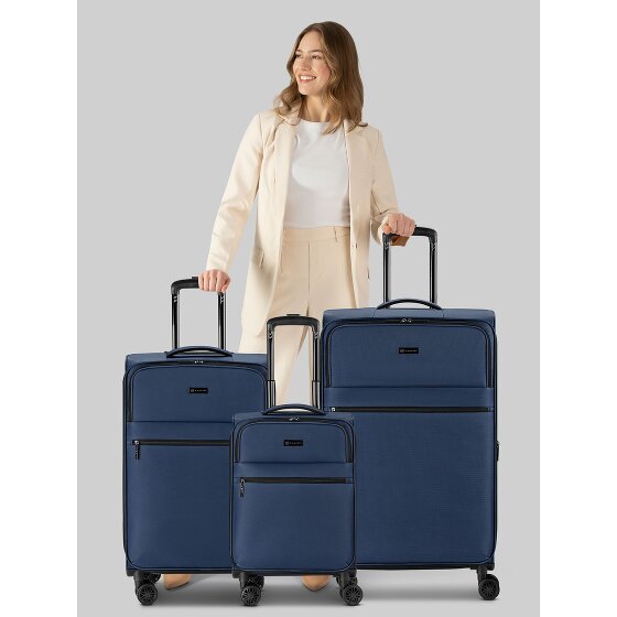 bugatti Valencia Soft 4 ruote Set di valigie 3 pezzi con piega di espansione