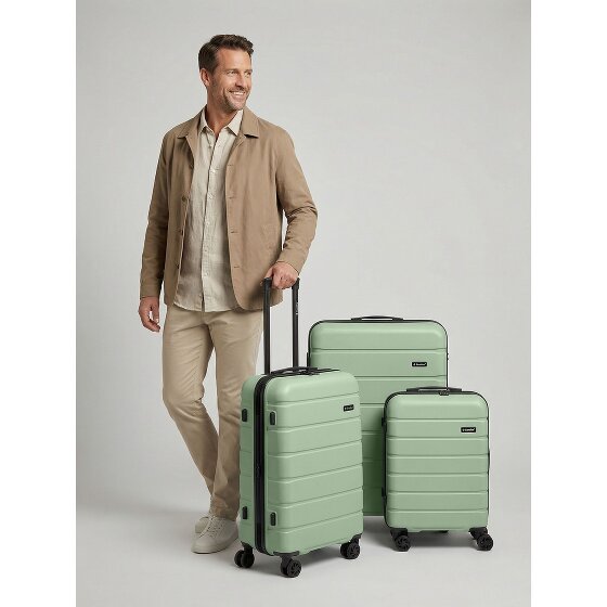 Saxoline Miami 4 ruote Set di valigie 3 pezzi con piega di espansione