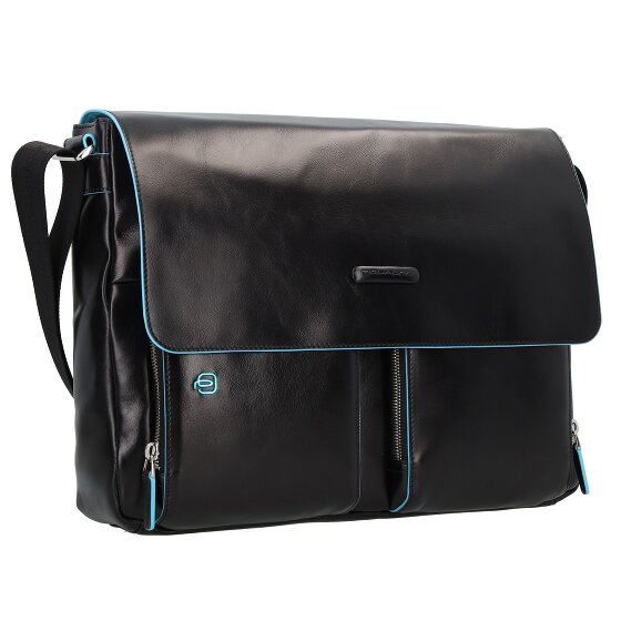 Piquadro Messenger blu quadrato in pelle 37 cm Scomparto per laptop