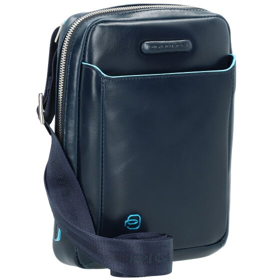 Piquadro Borsa a tracolla quadrata blu in pelle 22 cm