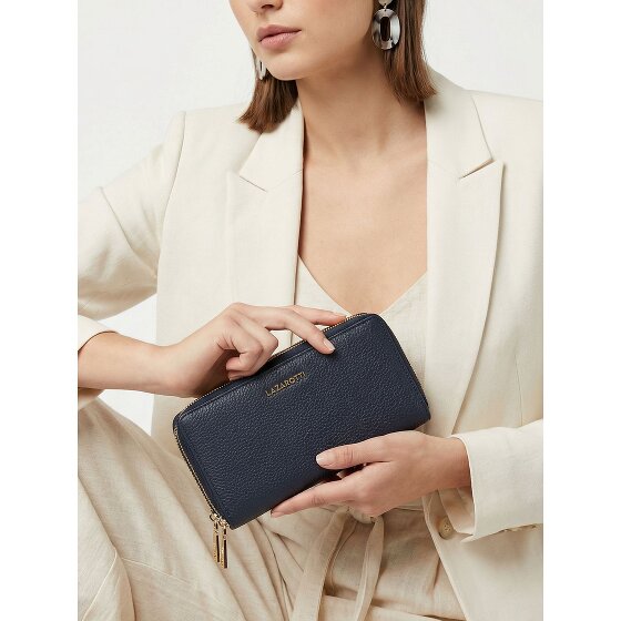 Lazarotti Bologna Leather XL Portafoglio con doppia zip in pelle RFID 20 cm