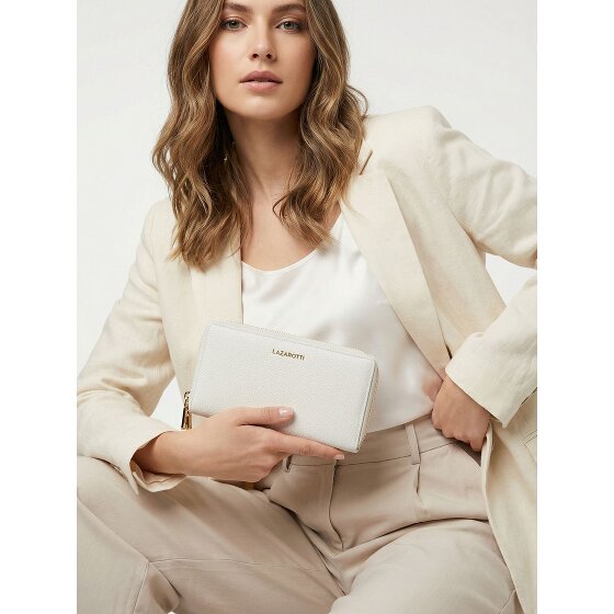 Lazarotti Bologna Leather XL Portafoglio con doppia zip in pelle RFID 20 cm