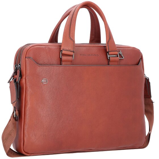 Piquadro Cartella quadrata nera in pelle 40 cm