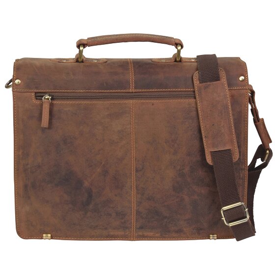 Greenburry Cartella vintage in pelle da 38 cm con 2 scomparti principali