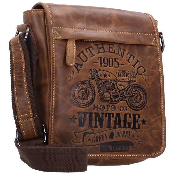 Greenburry Borsa a tracolla vintage Cafe Racer in pelle 23 cm