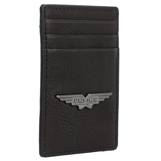 Police PT150-08536 Porta carte di credito in pelle da 7 cm con fermasoldi
