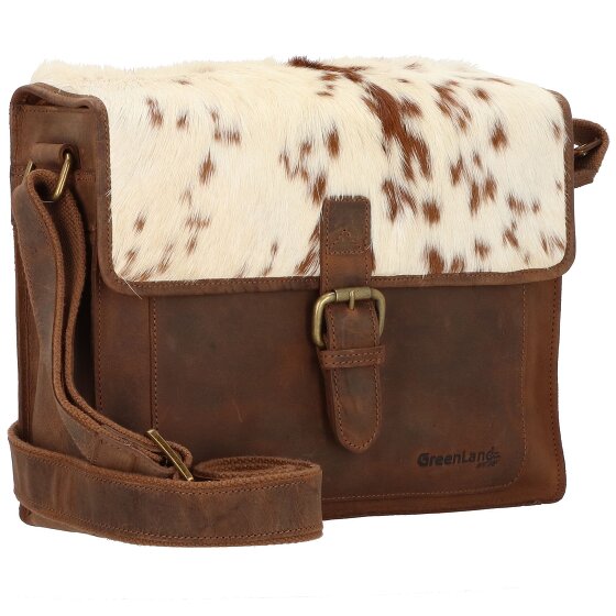 Greenland Nature Borsa a tracolla in pelle naturale combinata 32 cm