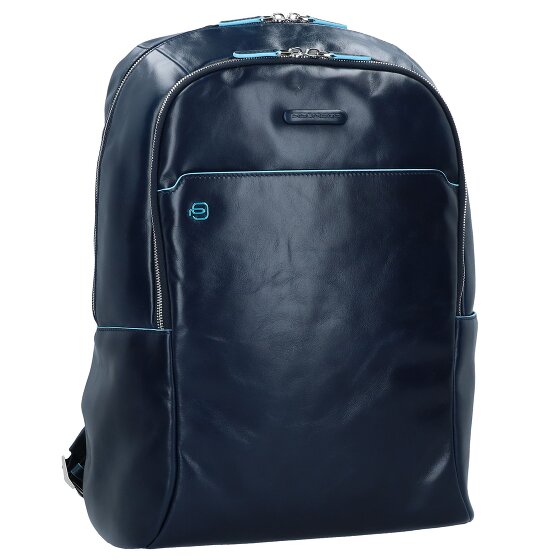 Piquadro Zaino blu quadrato in pelle 43 cm Scomparto per laptop