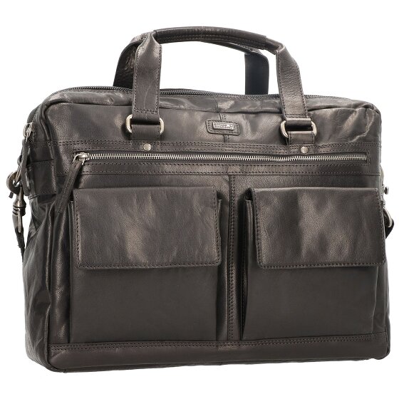 Spikes & Sparrow Cartella in pelle con scomparto per laptop da 41 cm