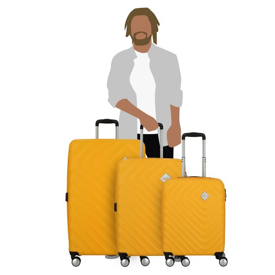 American Tourister Summer Square 4 ruote Set di valigie 3 pezzi con piega di espansione