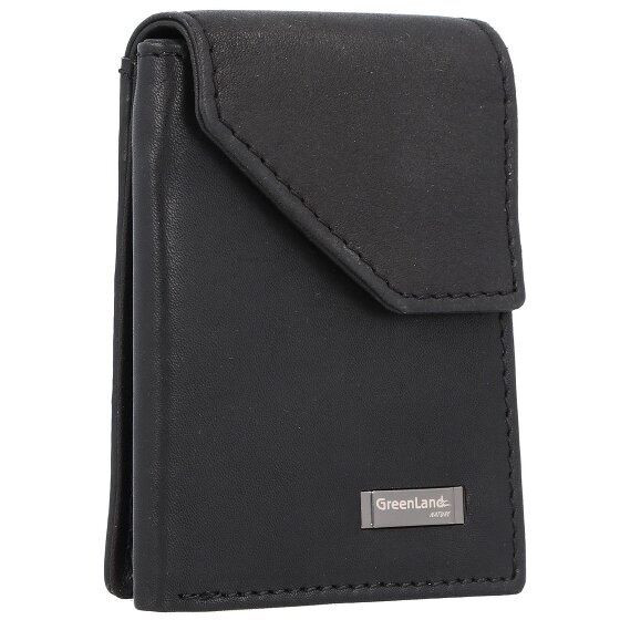 Greenland Nature Portafoglio in nappa nera RFID in pelle 7 cm