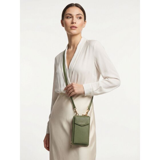 Lazarotti Portafoglio con chiusura a zip in pelle di Bologna, custodia per cellulare, 19 cm