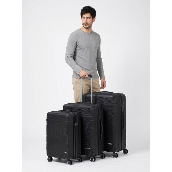 Franky Dallas 3.0 Set di valigie a 4 ruote 3 pezzi con pieghe elastiche