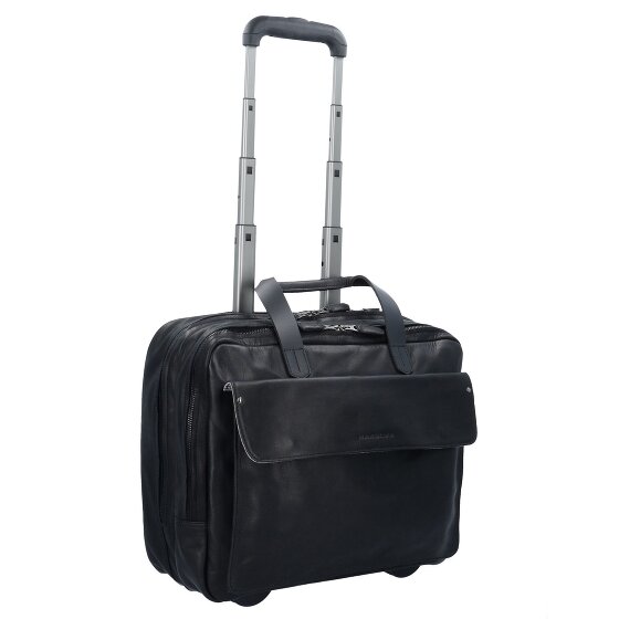 Harold's Ivy Lane 2 ruote Trolley business Vera Pelle 36 cm Vano porta PC