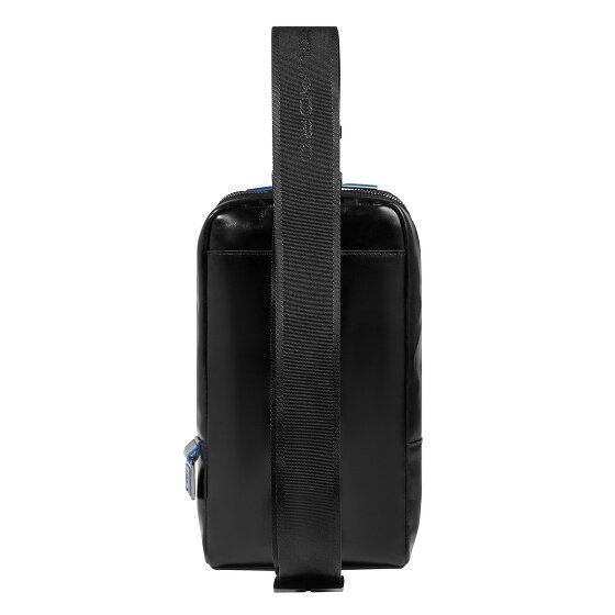 Piquadro Borsa a tracolla quadrata blu in pelle 28 cm