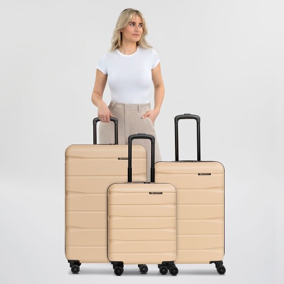 Franky Munich 4.0 Set di valigie a 4 ruote, 3 pezzi con piega elastica