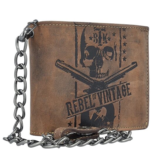 Greenburry Portafoglio vintage con catena a teschio in pelle 12,5 cm