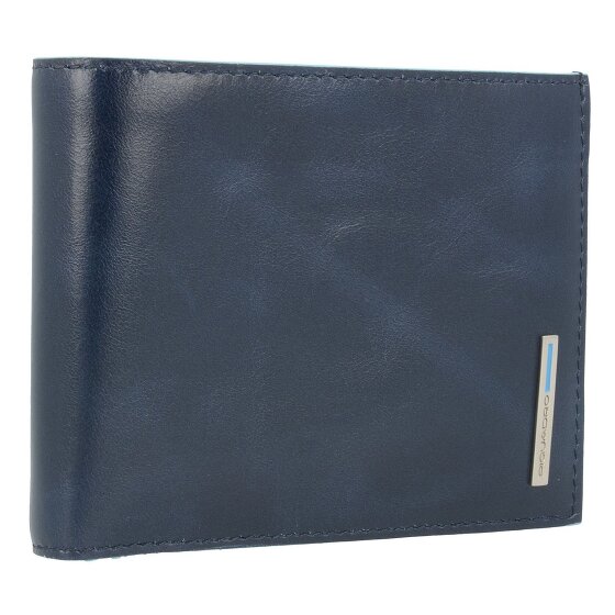 Piquadro Portafoglio quadrato in pelle blu 12,5 cm