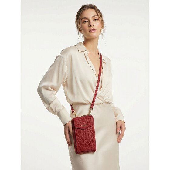 Lazarotti Portafoglio con chiusura a zip in pelle di Bologna, custodia per cellulare, 19 cm