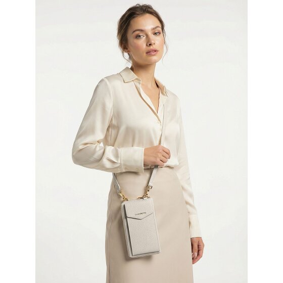 Lazarotti Portafoglio con chiusura a zip in pelle di Bologna, custodia per cellulare, 19 cm