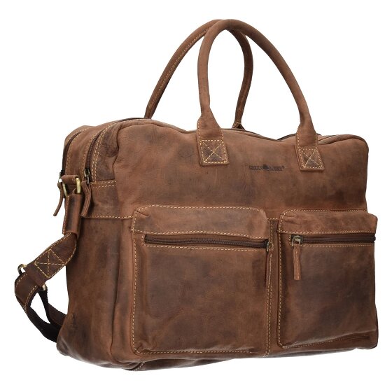 Greenburry Cartella vintage in pelle 40 cm con scomparto per computer portatile