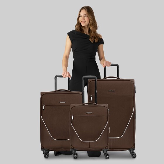 Stratic taska set di valigie a 4 ruote 3 pezzi con piega elastica