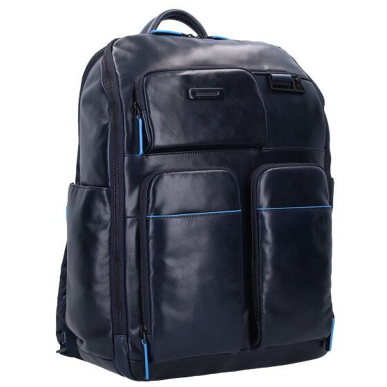 Piquadro Zaino blu quadrato Revamp RFID in pelle 42 cm Scomparto per laptop