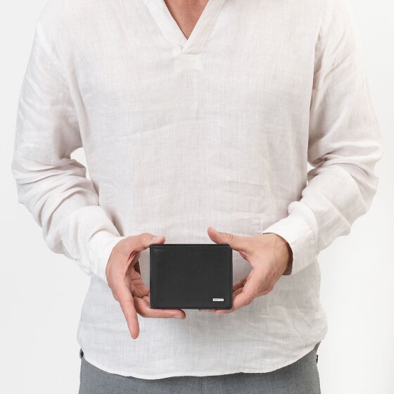 Redolz Portafoglio QF RFID in pelle 12 cm pieghevole con scomparto con zip